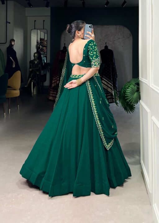 Designer Green Color Bridesmaid Lehenga Choli