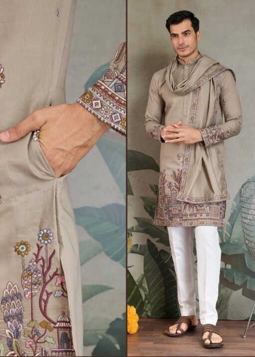 Buy Traditional Men's Rajwadi Kurta With Dupatta
