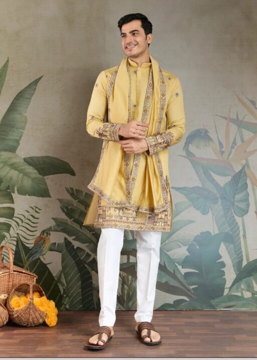 Buy Traditional Men's Rajwadi Kurta With Dupatta
