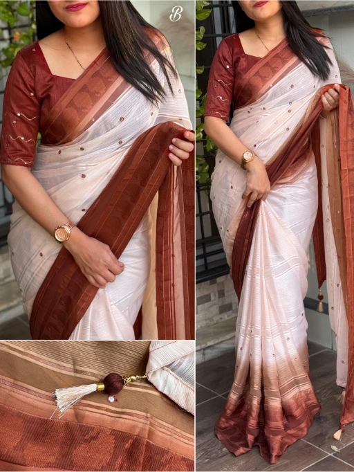 Casual Wear Saree with Gotta Parri and Mirror Work