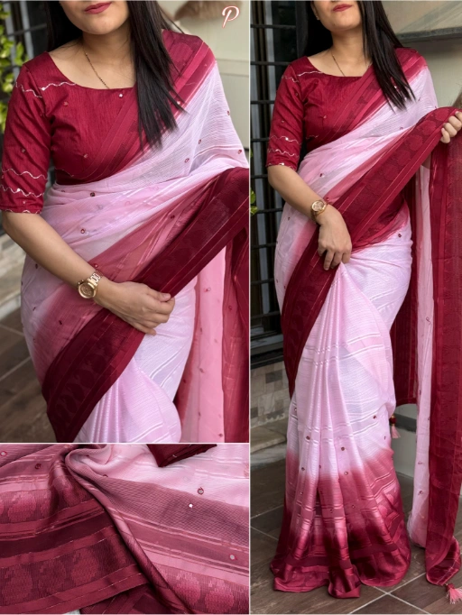 Casual Wear Saree with Gotta Parri and Mirror Work