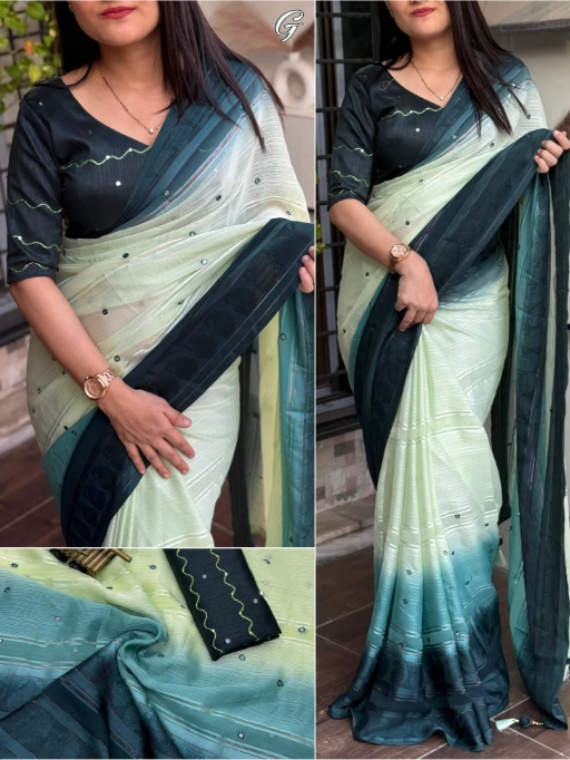 Casual Wear Saree with Gotta Parri and Mirror Work
