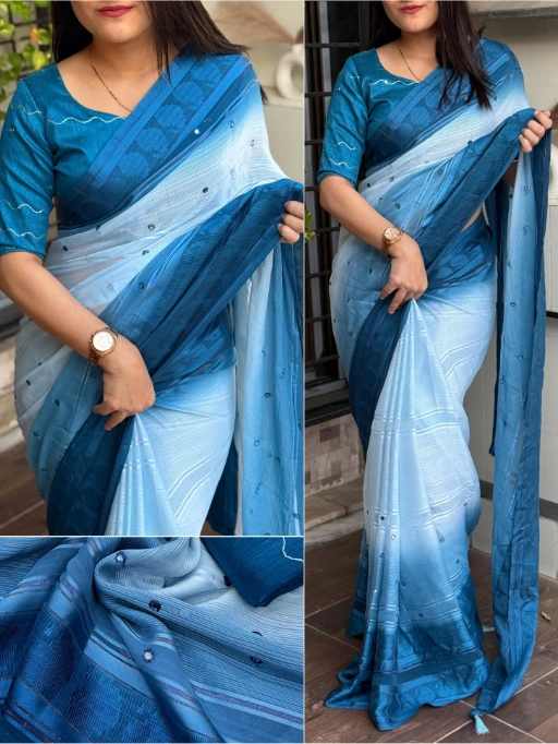 Casual Wear Saree with Gotta Parri and Mirror Work