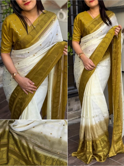 Casual Wear Saree with Gotta Parri and Mirror Work - Image 5