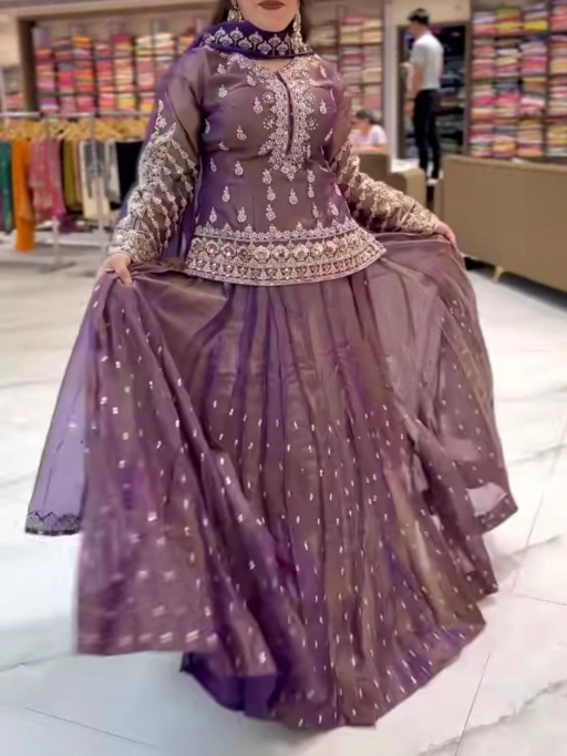 Heavy Embroidery Designer Skirt Suit
