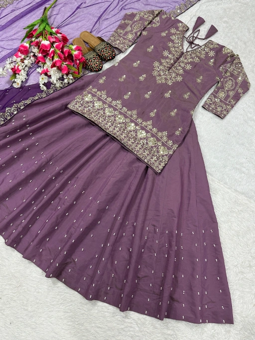 Heavy Embroidery Designer Skirt Suit