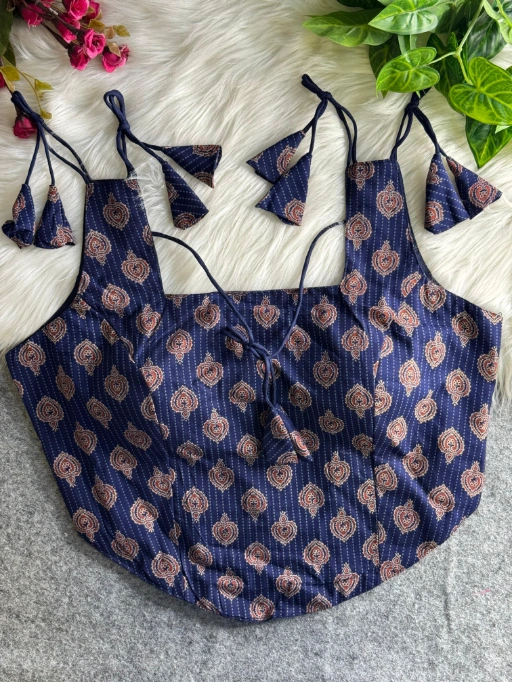 Readymade Ajrakh Printed Blouse - Image 2