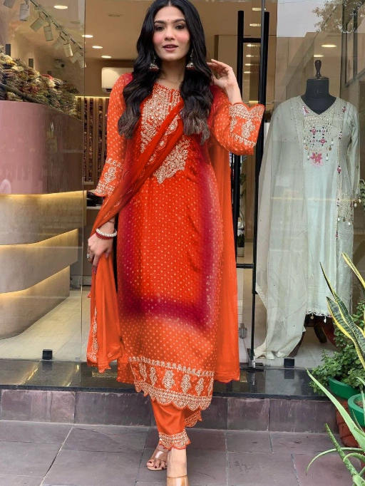Shop Stylish Bandhini Printed Readymade Suit