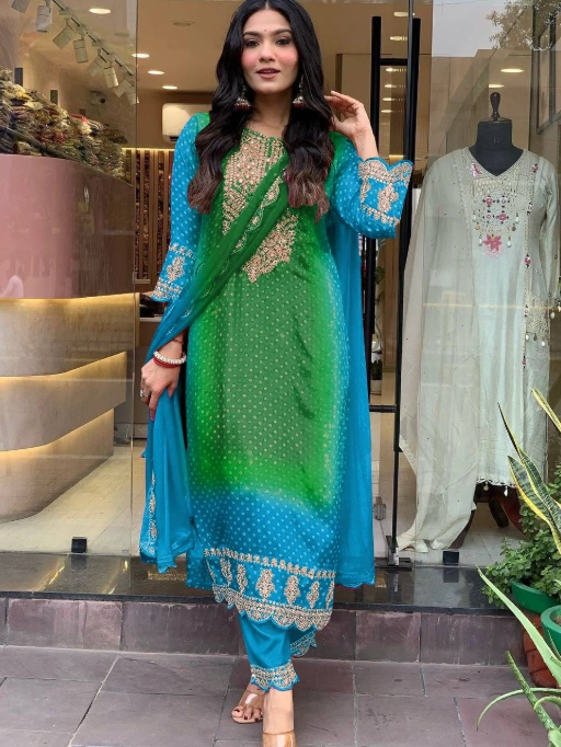Shop Stylish Bandhini Printed Readymade Suit