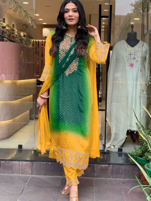 Shop Stylish Bandhini Printed Readymade Suit
