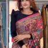 Trending Zip and Go Saree with Digital Print and Mirror