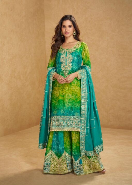Bandhini Printed Embroidery Work Palazzo Salwar Suit