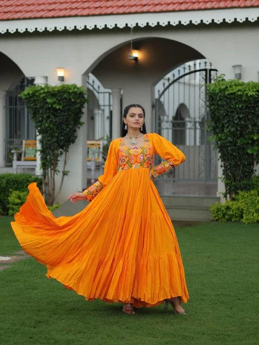 Big Flair Katchi gamthi Work Navratri Wear Gown