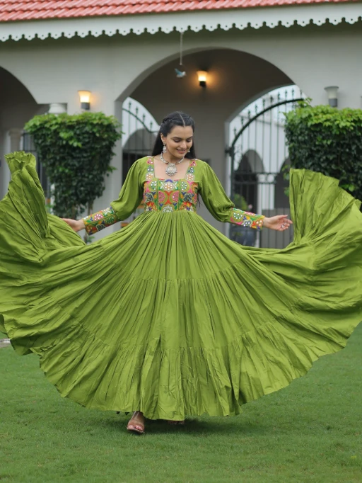 Big Flair Katchi gamthi Work Navratri Wear Gown