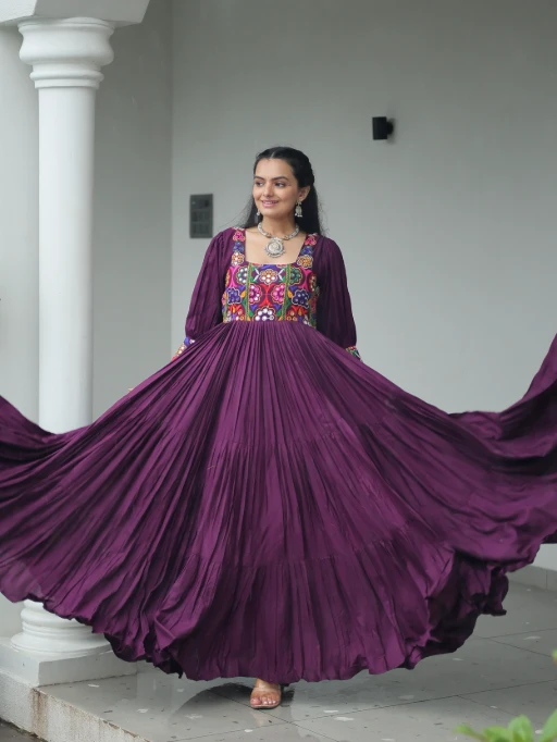 Big Flair Katchi gamthi Work Navratri Wear Gown