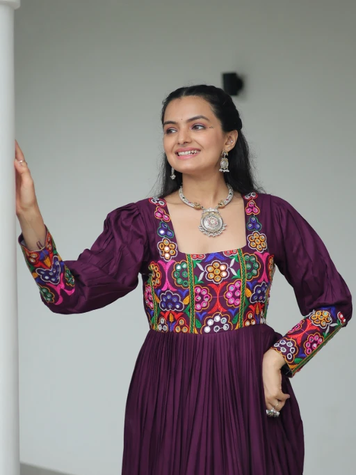 Big Flair Katchi gamthi Work Navratri Wear Gown