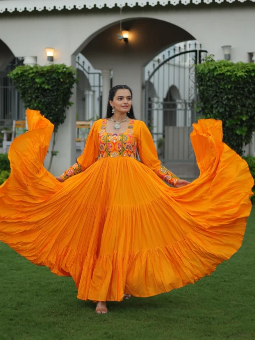 Big Flair Katchi gamthi Work Navratri Wear Gown
