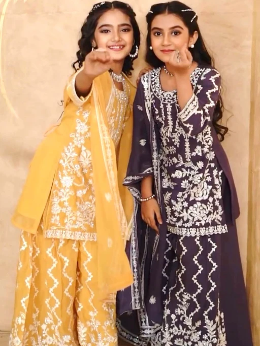 Buy Wedding Small Girls Plazzo Salwar Suit