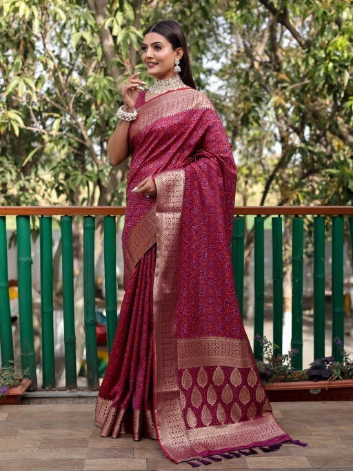 Designer Bandhej Patola Silk Saree