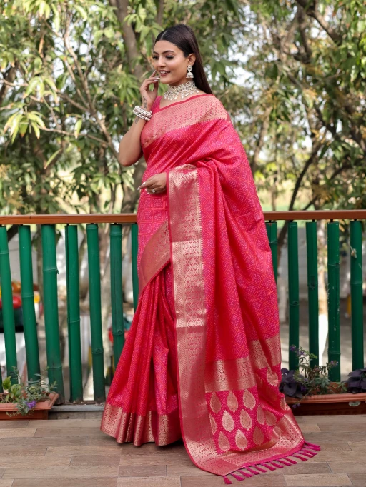 Designer Bandhej Patola Silk Saree