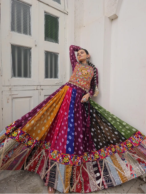 Most Beautiful Bandhini Printed Navratri Chaniya Choli