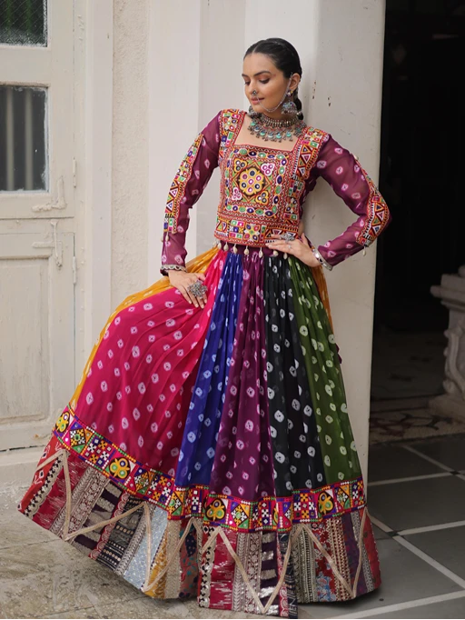 Most Beautiful Bandhini Printed Navratri Chaniya Choli