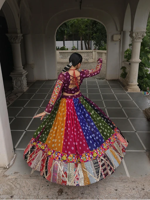 Most Beautiful Bandhini Printed Navratri Chaniya Choli