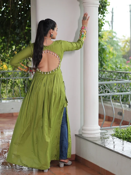 Stylish Long Kurti for Navratri Garba Outfit