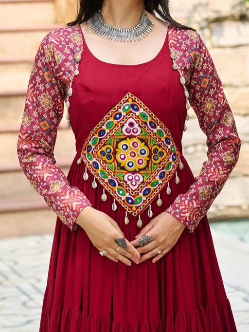 Traditional Katchi Work Navratri Gown for Women