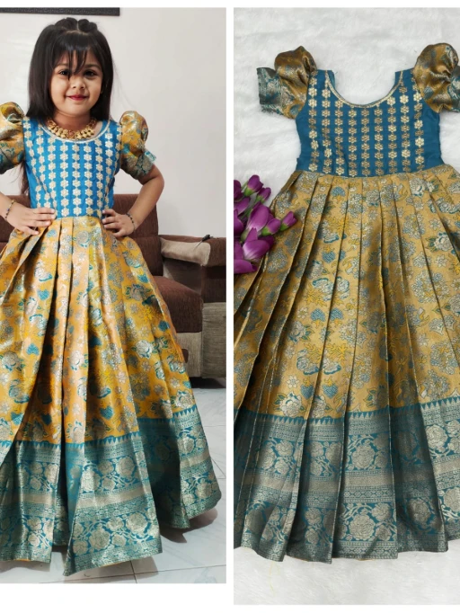 Wedding Wear Silk Small Girls Gown