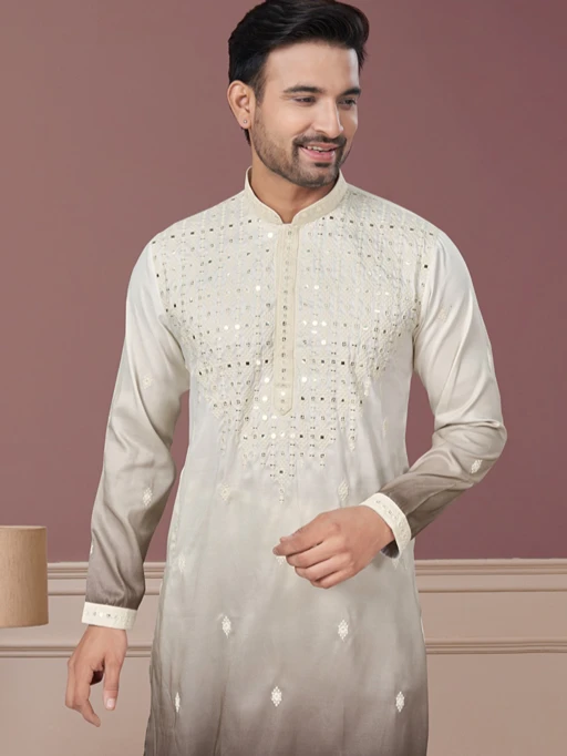 Buy Wedding Wear Men's Embroidery Kurta Set
