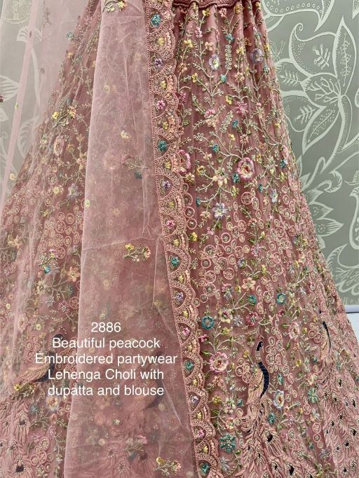 Peacock Embroidery Worked Bridal Lehenga Choli