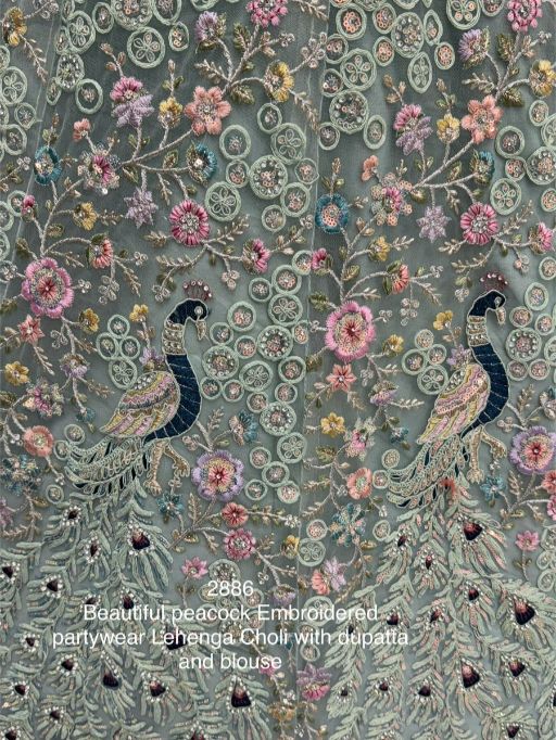 Peacock Embroidery Worked Bridal Lehenga Choli
