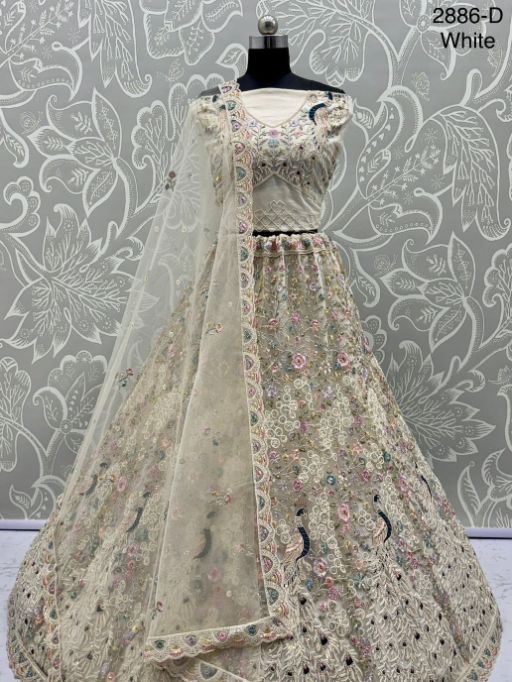 Peacock Embroidery Worked Bridal Lehenga Choli