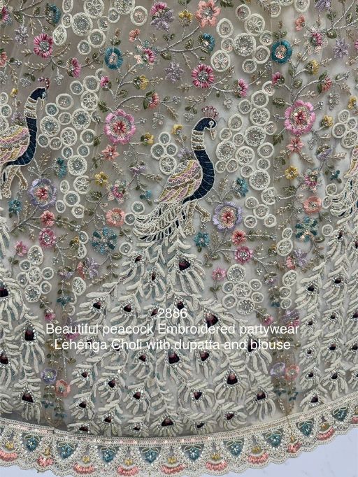 Peacock Embroidery Worked Bridal Lehenga Choli