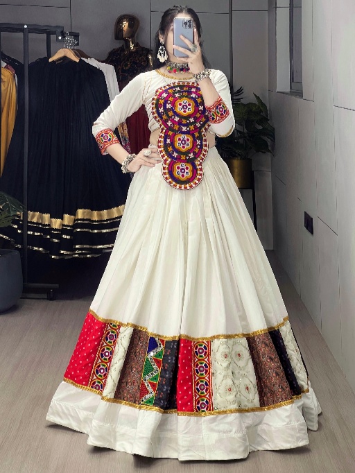 Pure White Stylish Navratri Chaniya Choli