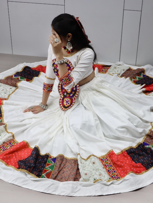 Pure White Stylish Navratri Chaniya Choli