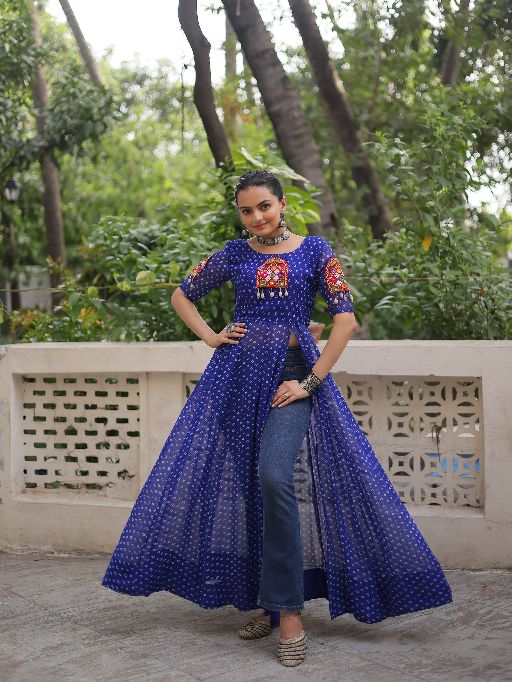Syllish Slit Cut Navratri Wear Gown