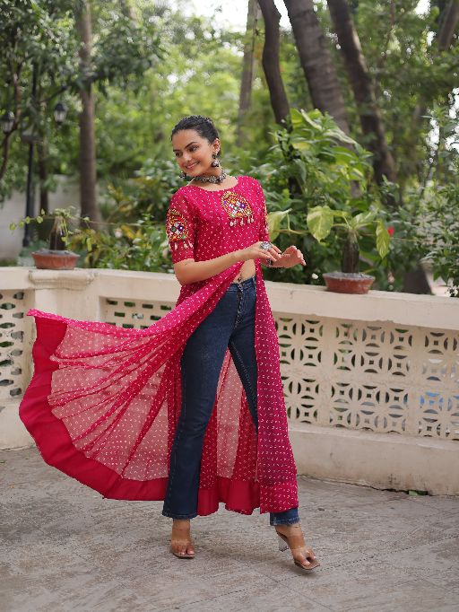 Syllish Slit Cut Navratri Wear Gown