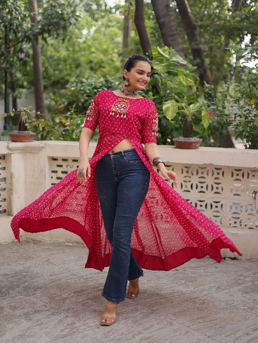 Syllish Slit Cut Navratri Wear Gown