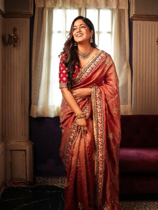 Wedding Wear Border Saree with Readymade Blouse