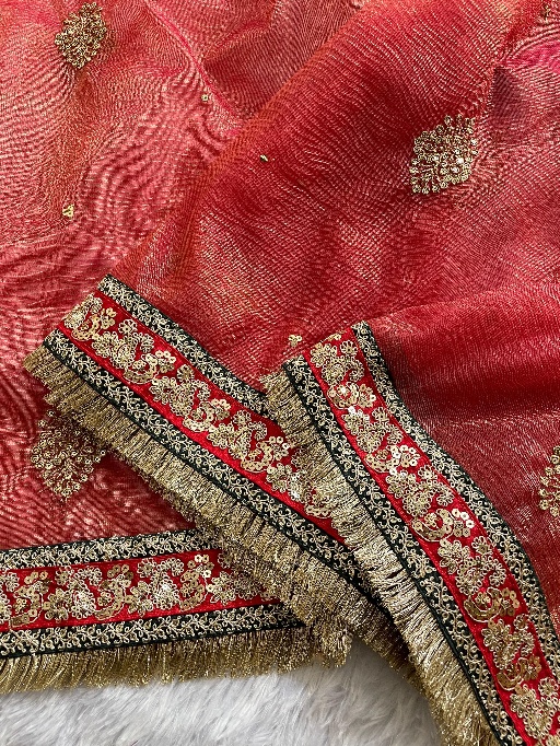 Wedding Wear Border Saree with Readymade Blouse
