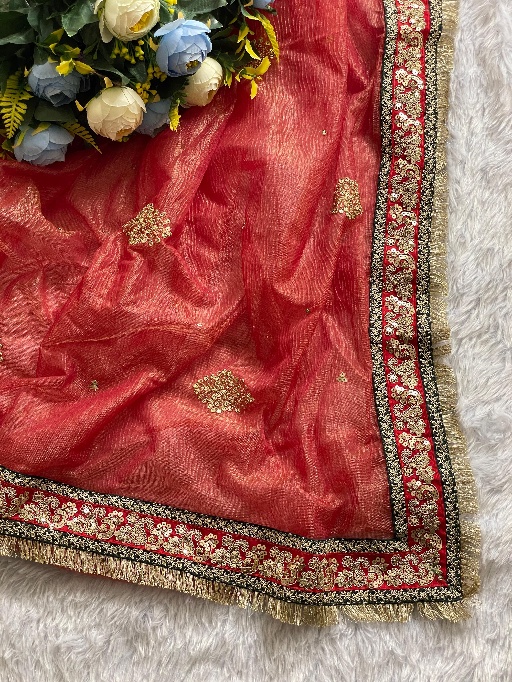 Wedding Wear Border Saree with Readymade Blouse