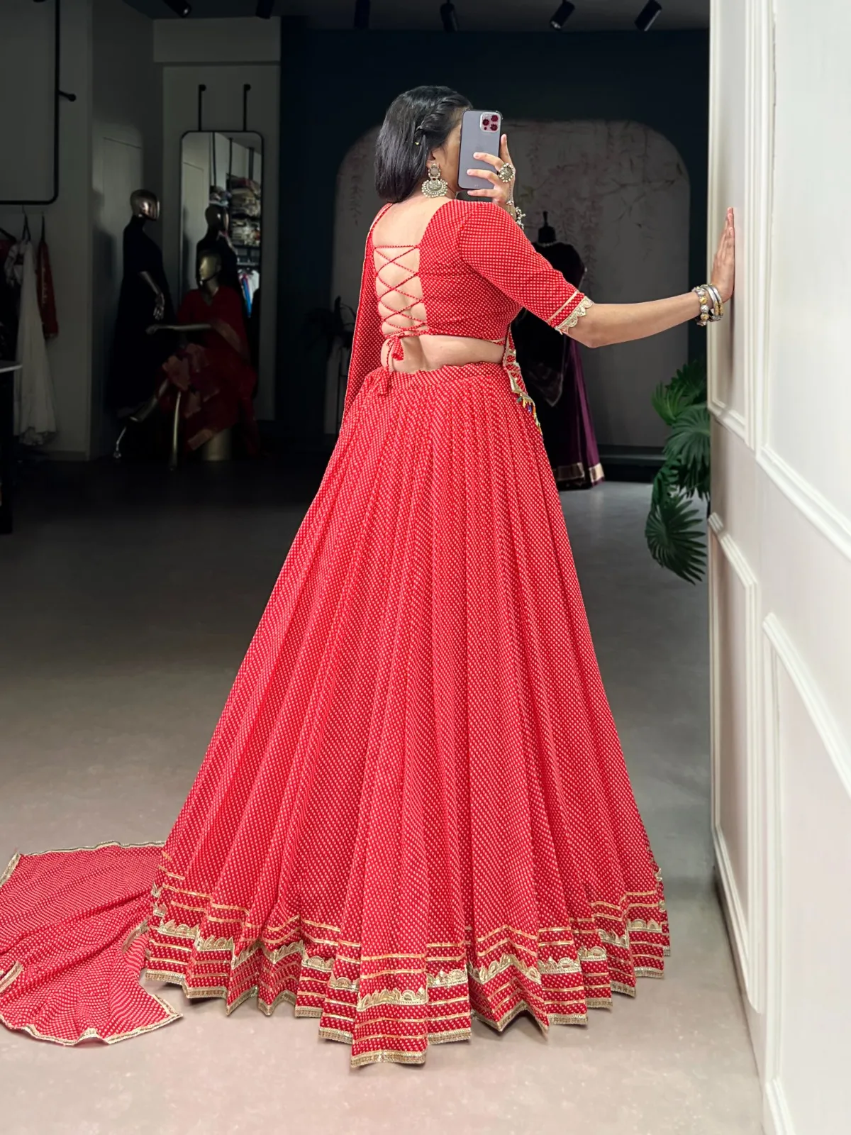 Bandhani Printed 7 Mtr Chaniya Choli For Navratri - Image 2