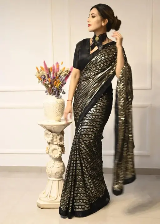 Bollywood Inspired Black Sequence Saree