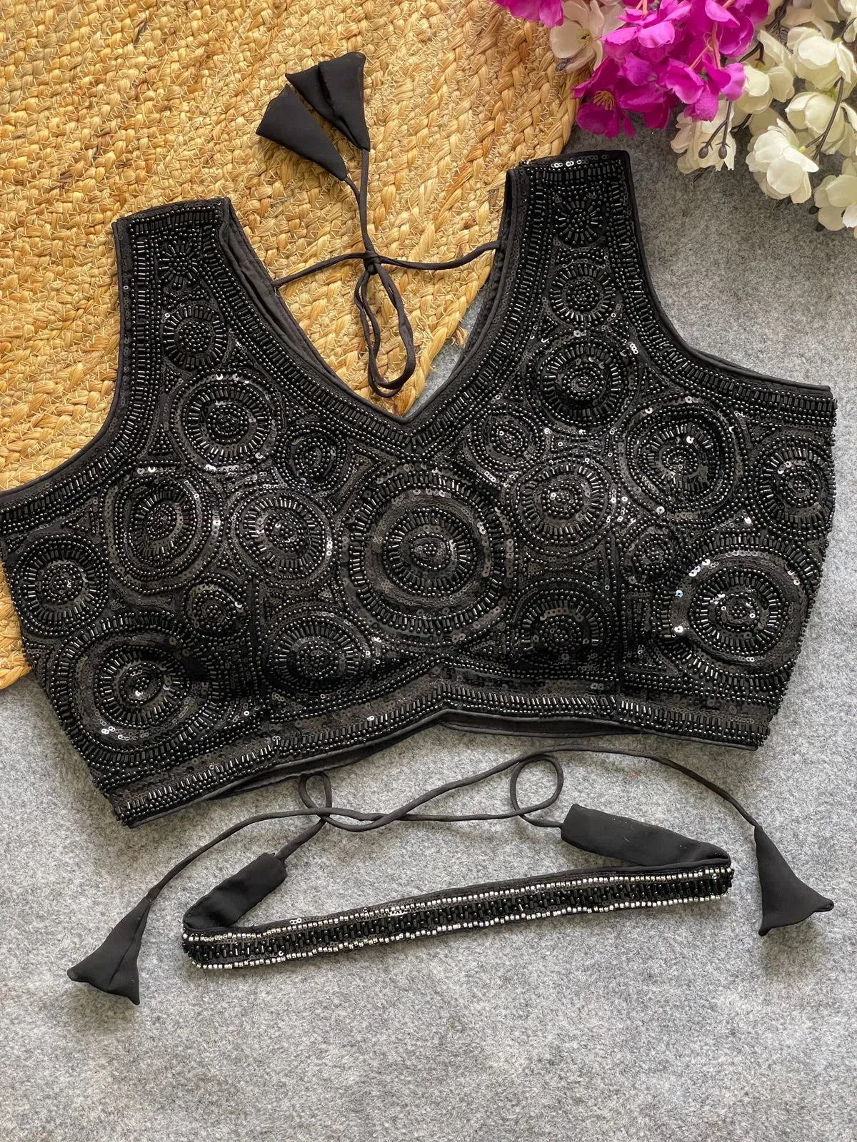 Bridal Handwork Blouse With Beads Work - Image 4