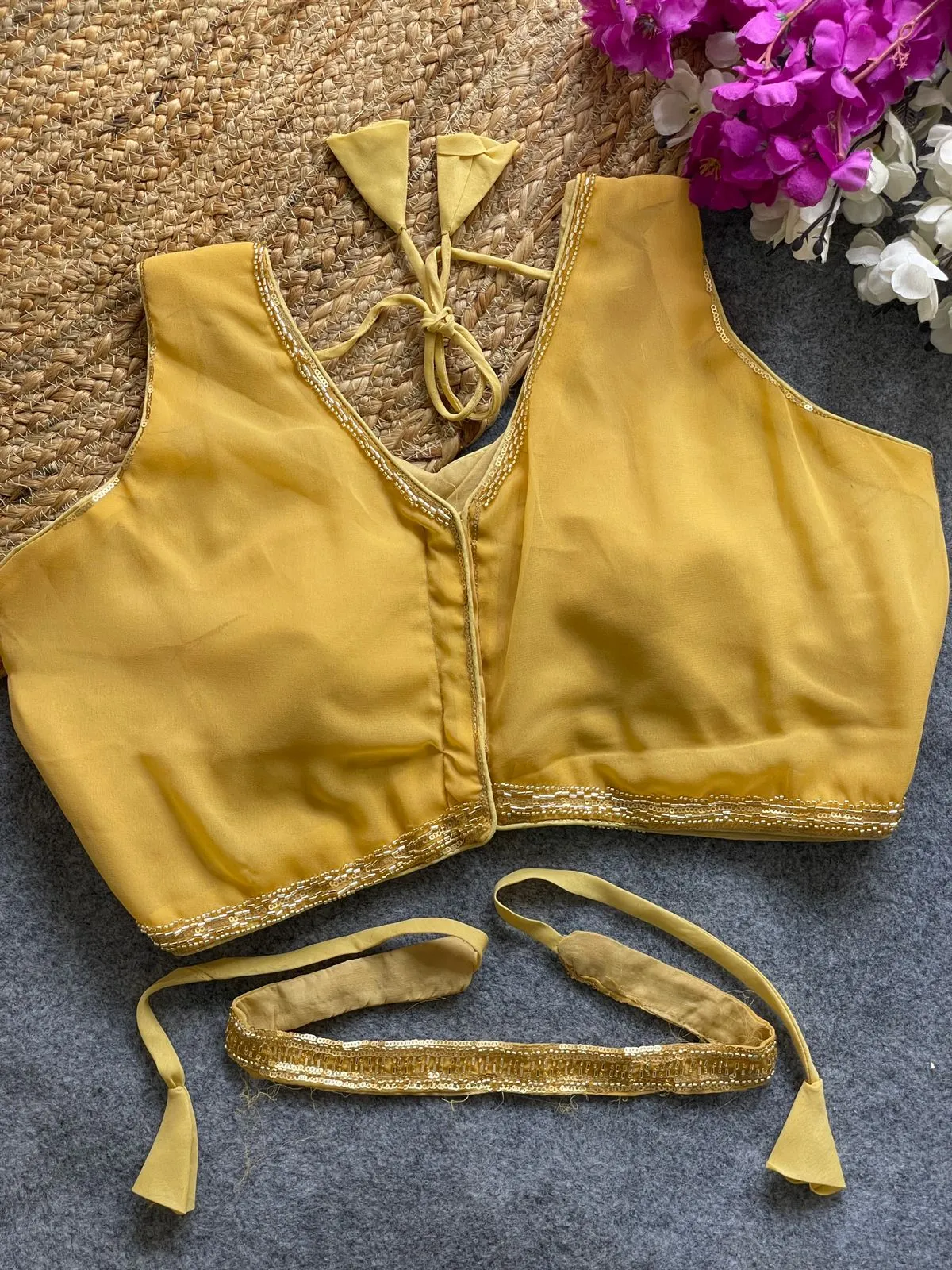 Bridal Handwork Blouse With Beads Work - Image 6