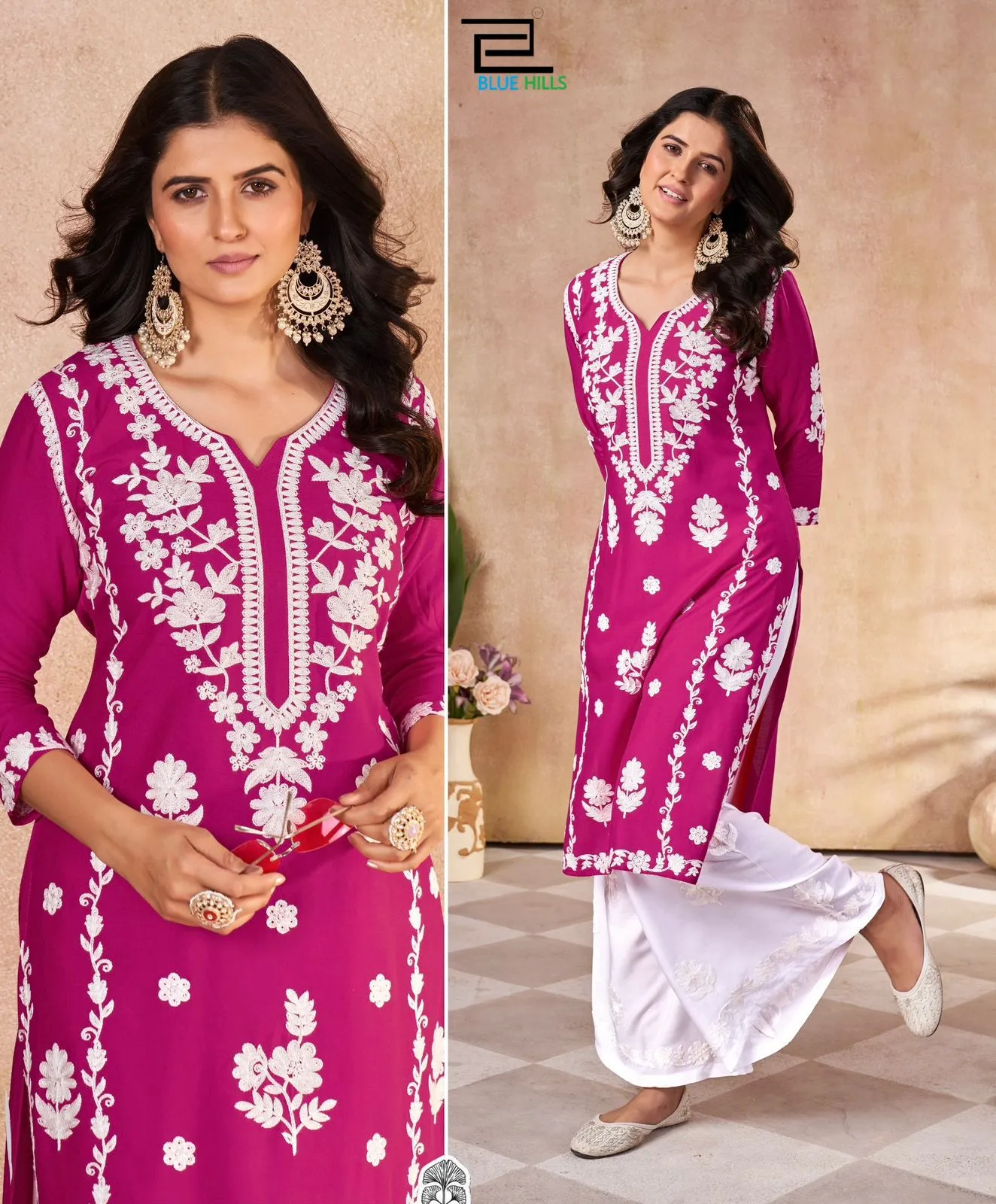 Buy Chikan Kurti Pant Set