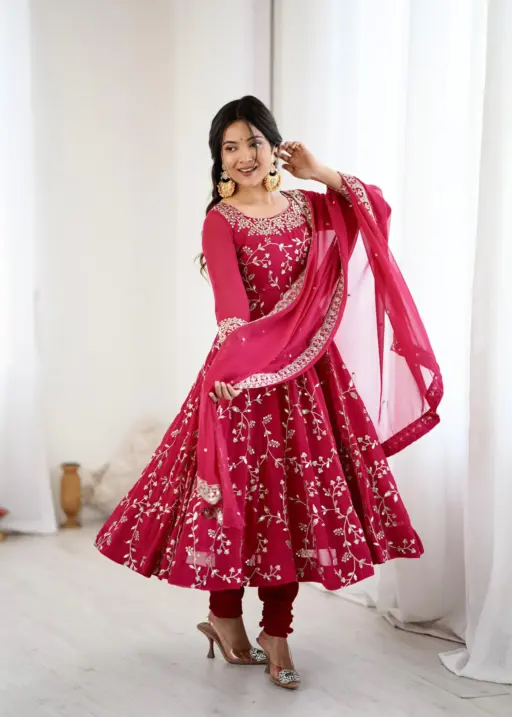 Red Wedding Anarkali Gown