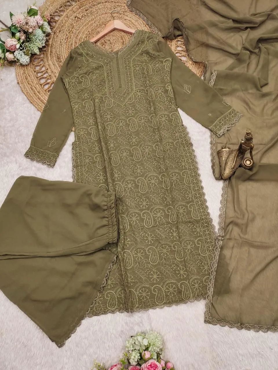 Stylish Chikankari Kurti with Long Top - Image 6